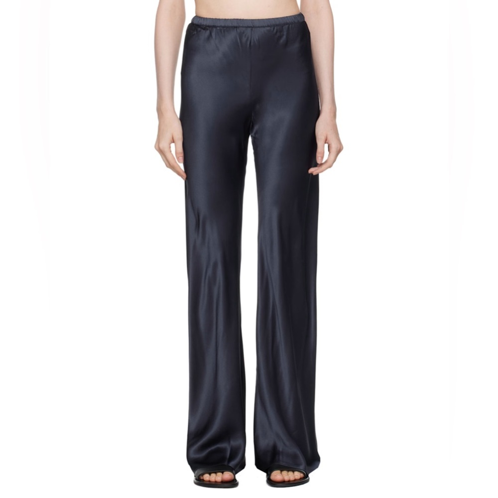 SILK LAUNDRY Navy Bias-Cut Lounge Pants Size XS - Picture 4 of 8